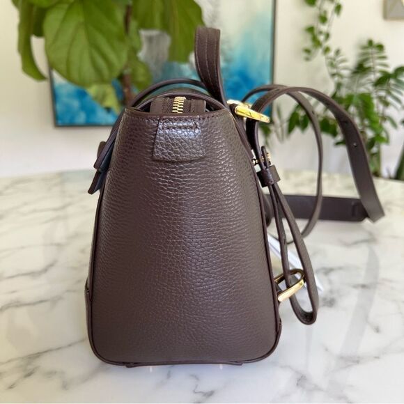 Senreve Mini Maestra Backpack Crossbody Bag Chocolate Brown Dolce Leather main image 14